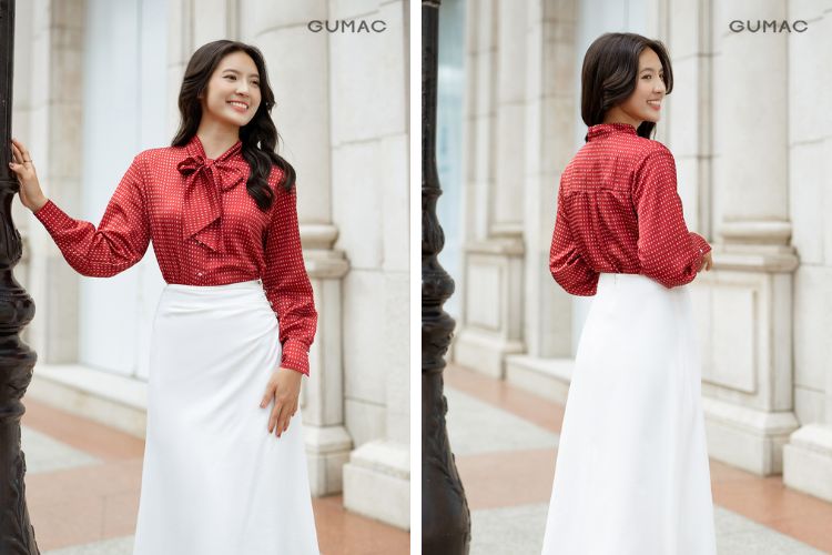 màu đỏ với màu trắng